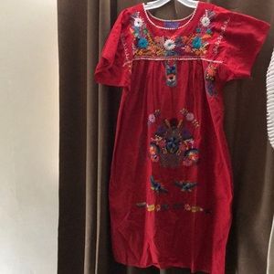 Embroidered peasant dress